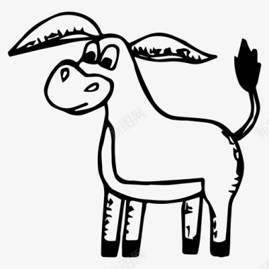 驴子动物卡通图标