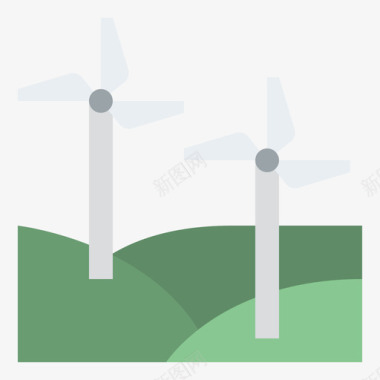 风车生态环境10平坦图标