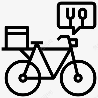 自行车送餐86直线型图标
