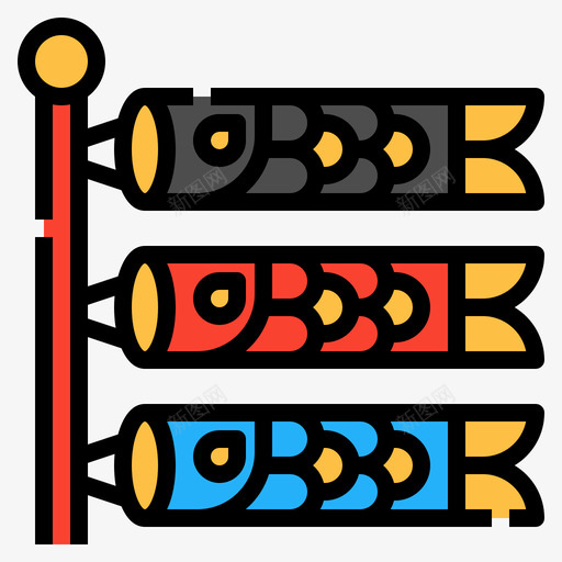 Koinobori日本106线性颜色svg_新图网 https://ixintu.com Koinobori 日本 线性 颜色