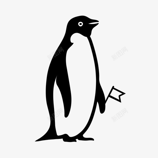 企鹅带旗动物北极svg_新图网 https://ixintu.com 企鹅 带旗 动物 北极 野生 冬季