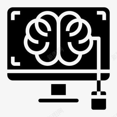 计算机大脑概念7填充图标