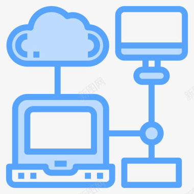 连接云技术45蓝色图标