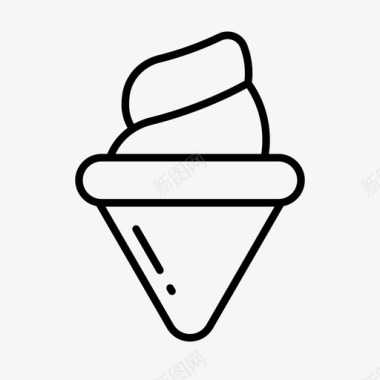 冰淇淋筒快餐图标图标