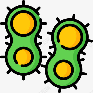 细菌病毒传播19手绘详图图标