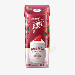 草莓风味蒙牛真果粒草莓果味风味酸奶产品抠图高清图片