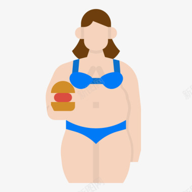 肥胖胆固醇3平坦图标