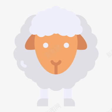 绵羊复活节100平坦图标