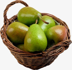 篮子里的绿色梨图片收集水果坚果素材