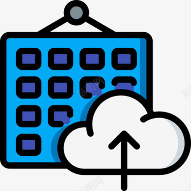 云日历和日期1线颜色图标