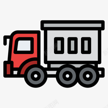 卡车运输214线性颜色图标