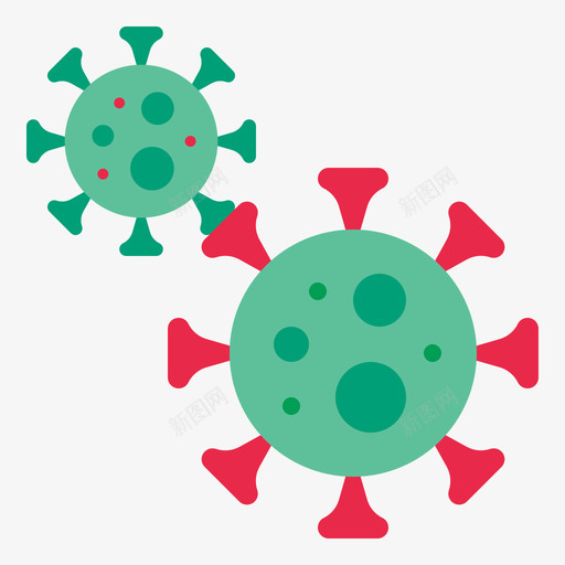 病毒冠状病毒64扁平svg_新图网 https://ixintu.com 病毒 冠状 扁平