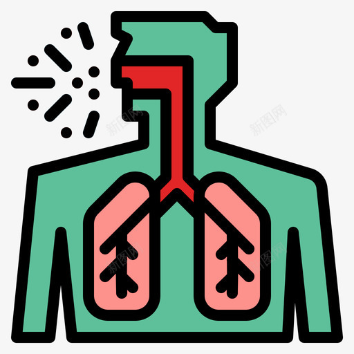 呼吸系统冠状病毒62线状颜色svg_新图网 https://ixintu.com 呼吸系统 冠状 病毒 线状 颜色