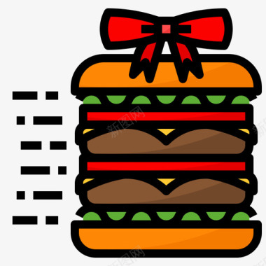 汉堡食品配送83线性颜色图标