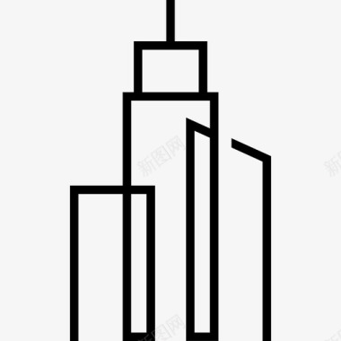 摩天大楼建筑城市景观图标