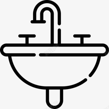 水槽卫生常规33线性图标