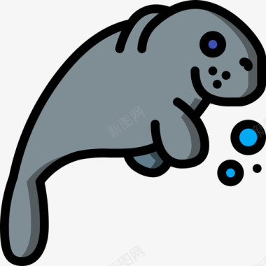 海牛潜水42线形颜色图标