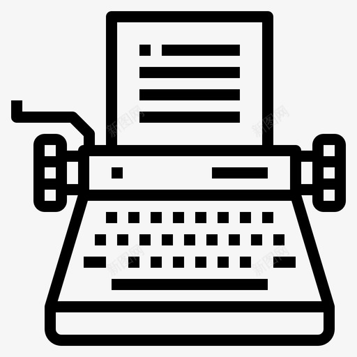打字机复古装置线型svg_新图网 https://ixintu.com 打字机 复古 装置 线型