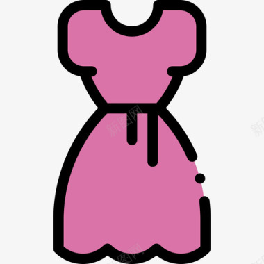 连衣裙母亲节34线性颜色图标