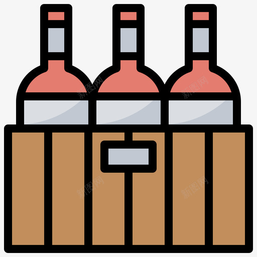 板条箱葡萄酒17线性颜色svg_新图网 https://ixintu.com 板条 葡萄酒 线性 颜色