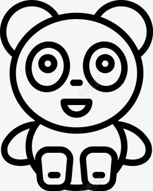 熊猫软玩具2线性图标