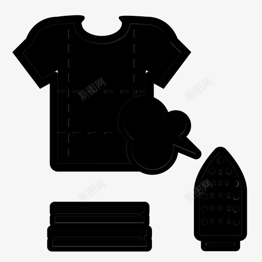 熨衣服折叠家务svg_新图网 https://ixintu.com 熨衣 衣服 折叠 家务 熨平