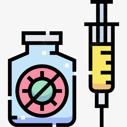 疫苗冠状病毒10型线形颜色svg_新图网 https://ixintu.com 疫苗 冠状 病毒 线形 颜色