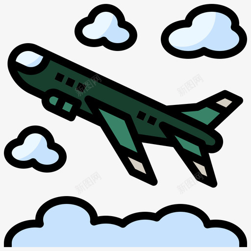飞机军用80线性颜色svg_新图网 https://ixintu.com 飞机 军用 线性 颜色