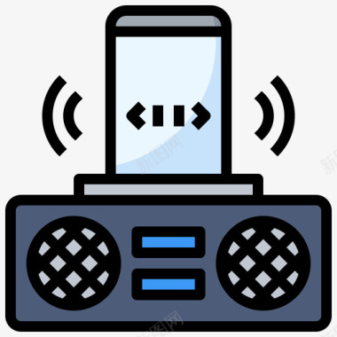 扬声器小工具48线型颜色图标