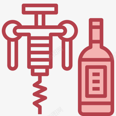 开瓶器葡萄酒14红色图标