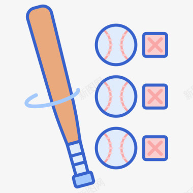 Strike棒球79线性颜色图标