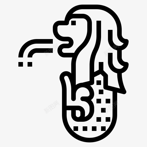 鱼尾狮地标新加坡svg_新图网 https://ixintu.com 地标 手绘插画 新加坡 旅游 雕像 鱼尾
