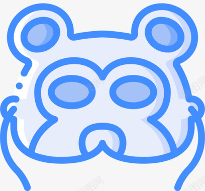熊面具服装派对49蓝色图标