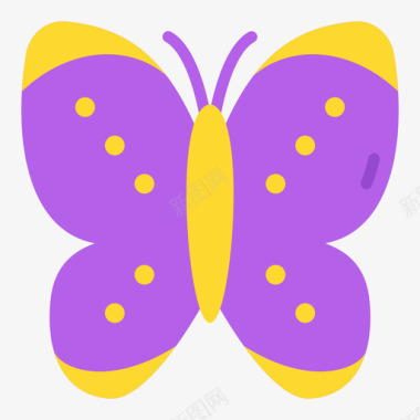 蝴蝶复活节100扁平图标