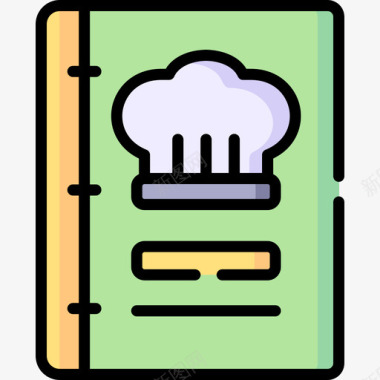食谱书烤肉57线性颜色图标
