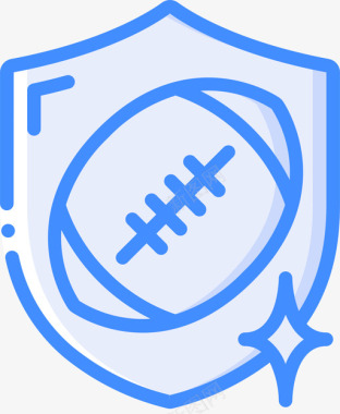 徽章美式足球69蓝色图标