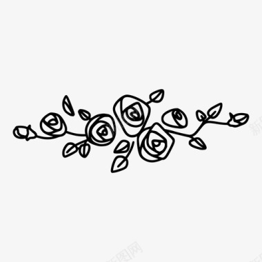 玫瑰植物性花卉图标