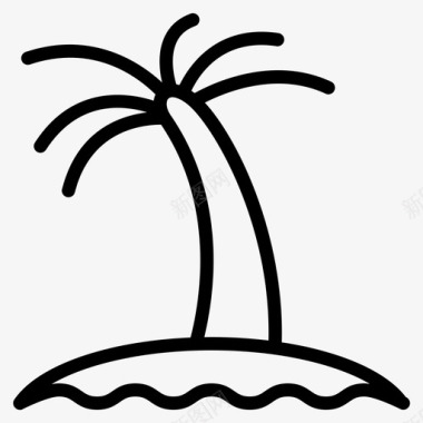 岛海滩棕榈树图标