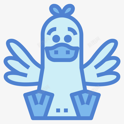 鸭子宠物64蓝色svg_新图网 https://ixintu.com 鸭子 宠物 蓝色