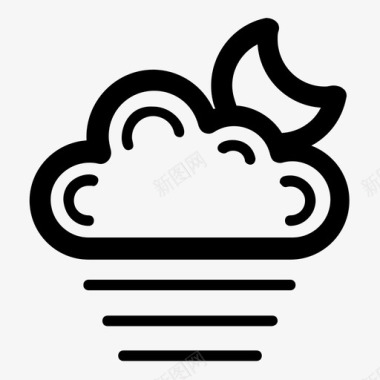 云雾阴霾多云天气图标