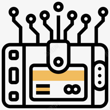 数字钱包无现金社会14黄影图标