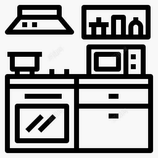 厨房家具217线性svg_新图网 https://ixintu.com 厨房 家具 线性
