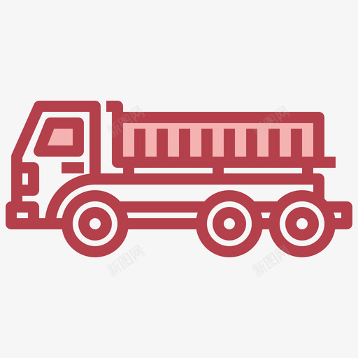 卡车建筑和施工9红色svg_新图网 https://ixintu.com 卡车 建筑 施工 红色