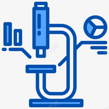 显微镜数据分析25蓝色图标