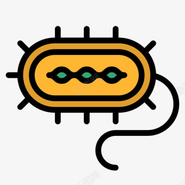 细菌健康与卫生4线颜色图标