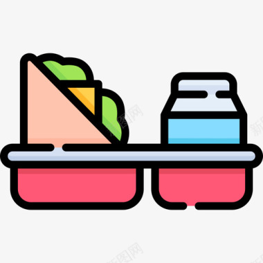 午餐盒高中31线性颜色图标