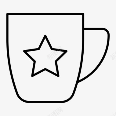 杯子咖啡星星图标