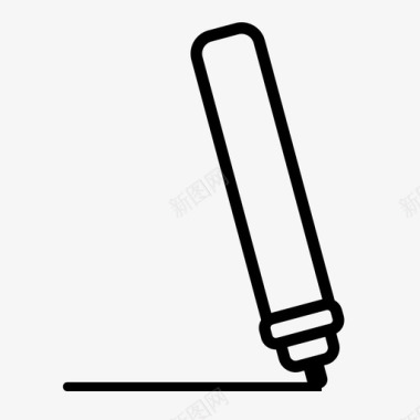 钢笔画线倾斜手写笔图标