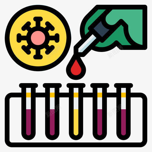 血液测试冠状病毒62线颜色svg_新图网 https://ixintu.com 血液 测试 冠状 病毒 颜色