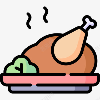 鸡肉烤肉57原色图标